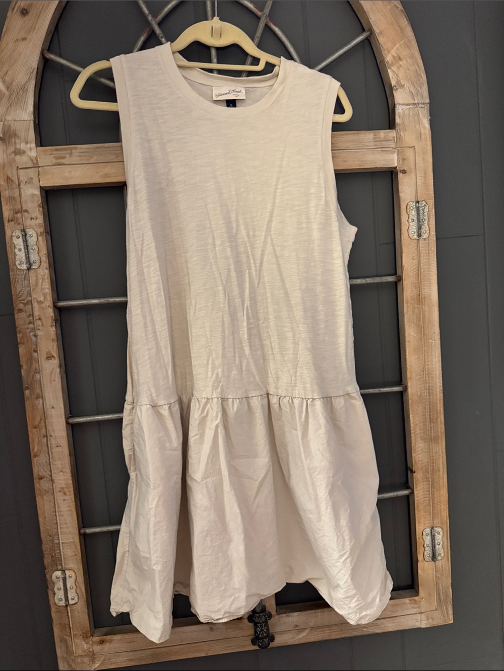 Universal Thread Ivory Sleeveless Drop-Waist Sundress